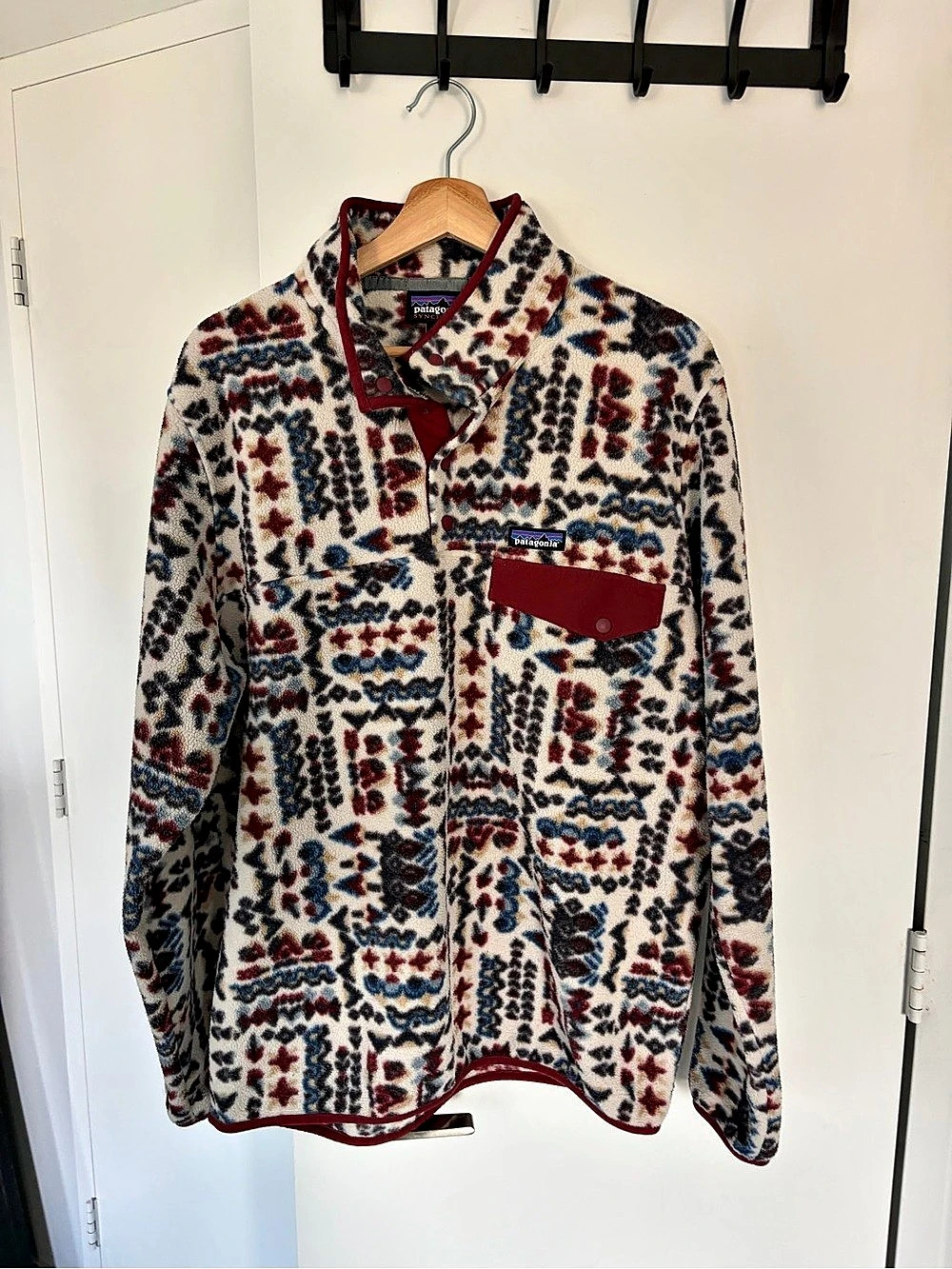 Patagonia Lightweight Synchilla Snap-T Fleece Pullover Men's White & Blue